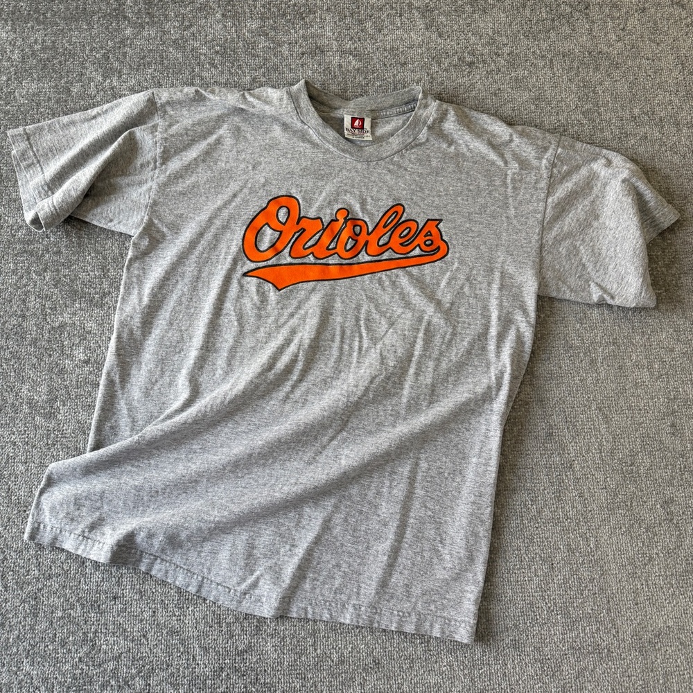 90's Baltimore Orioles Bay Side MLB Baseball Heather Gray Men's T-Shirt Size XL